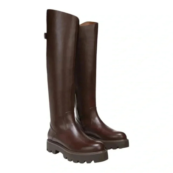 Franco Sarto Shoes - Franco Sarto Balin Tall Lug Sole Boot size 8 Brown Leather Boots